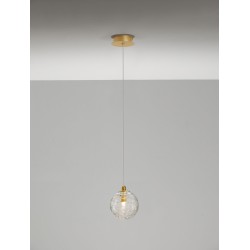 Brass Gold Metal Clear Glass LED G9 1x5 Watt 230 Volt IP20 Bulb Excluded D: 12 H: 200 cm 9006041