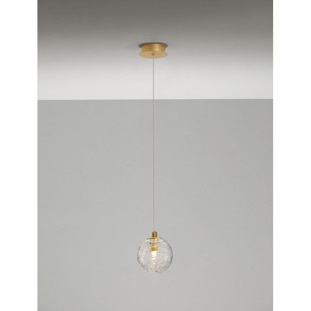 Brass Gold Metal Clear Glass LED G9 1x5 Watt 230 Volt IP20 Bulb Excluded D: 12 H: 200 cm 9006041