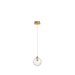 Brass Gold Metal Clear Glass LED G9 1x5 Watt 230 Volt IP20 Bulb Excluded D: 12 H: 200 cm 9006041