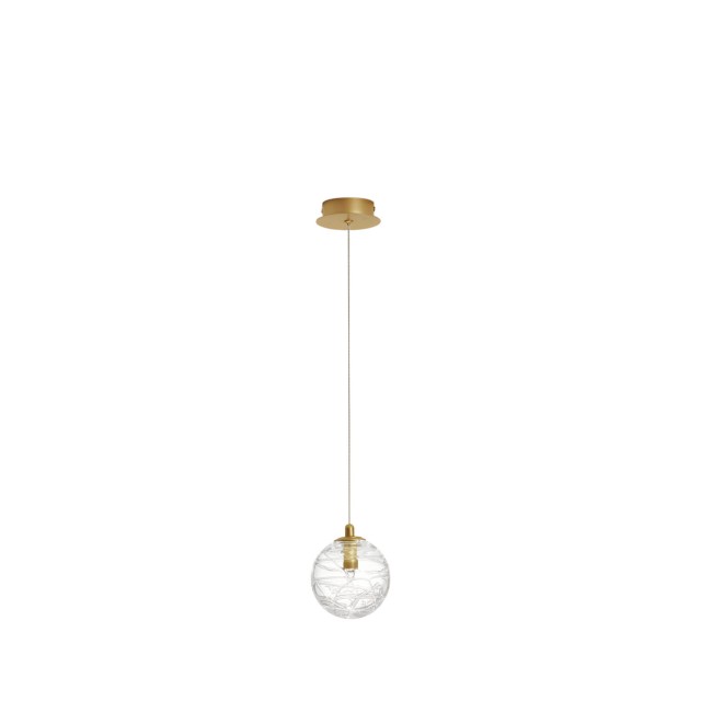 Brass Gold Metal Clear Glass LED G9 1x5 Watt 230 Volt IP20 Bulb Excluded D: 12 H: 200 cm 9006041