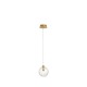 Brass Gold Metal Clear Glass LED G9 1x5 Watt 230 Volt IP20 Bulb Excluded D: 12 H: 200 cm 9006041
