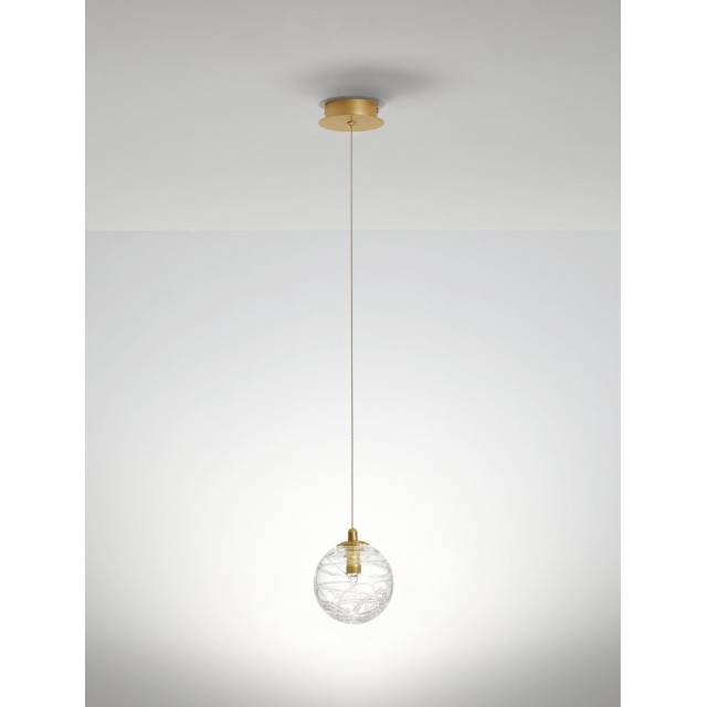 Brass Gold Metal Clear Glass LED G9 1x5 Watt 230 Volt IP20 Bulb Excluded D: 12 H: 200 cm 9006041