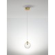 Brass Gold Metal Clear Glass LED G9 1x5 Watt 230 Volt IP20 Bulb Excluded D: 12 H: 200 cm 9006041