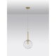Brass Gold Metal Clear Glass LED E27 1x12 Watt 230 Volt IP20 Bulb Excluded D: 25 H: 200 cm 9006042