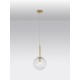 Brass Gold Metal Clear Glass LED E27 1x12 Watt 230 Volt IP20 Bulb Excluded D: 25 H: 200 cm 9006042