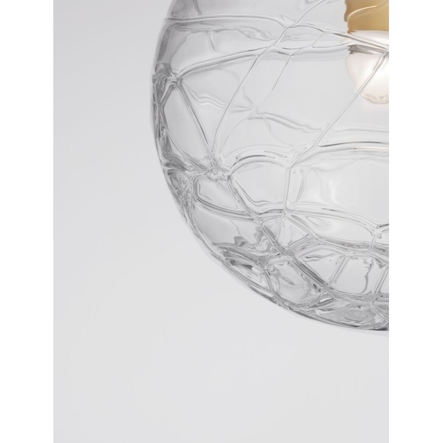 Brass Gold Metal Clear Glass LED E27 1x12 Watt 230 Volt IP20 Bulb Excluded D: 25 H: 200 cm 9006042