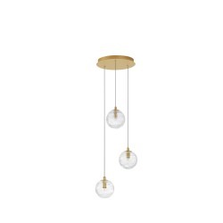 Brass Gold Metal Clear Glass LED G9 3x5 Watt 230 Volt IP20 Bulb Excluded D: 25 H: 180 cm 9006043
