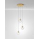 Brass Gold Metal Clear Glass LED G9 3x5 Watt 230 Volt IP20 Bulb Excluded D: 25 H: 180 cm 9006043