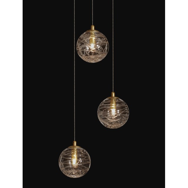 Brass Gold Metal Clear Glass LED G9 3x5 Watt 230 Volt IP20 Bulb Excluded D: 25 H: 180 cm 9006043