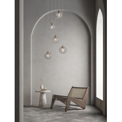 Brass Gold Metal Clear Glass LED G9 5x5 Watt 230 Volt IP20 Bulb Excluded D: 35 H: 180 cm 9006044