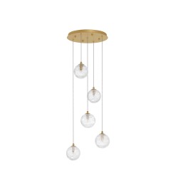 Brass Gold Metal Clear Glass LED G9 5x5 Watt 230 Volt IP20 Bulb Excluded D: 35 H: 180 cm 9006044