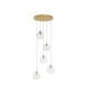 Brass Gold Metal Clear Glass LED G9 5x5 Watt 230 Volt IP20 Bulb Excluded D: 35 H: 180 cm 9006044