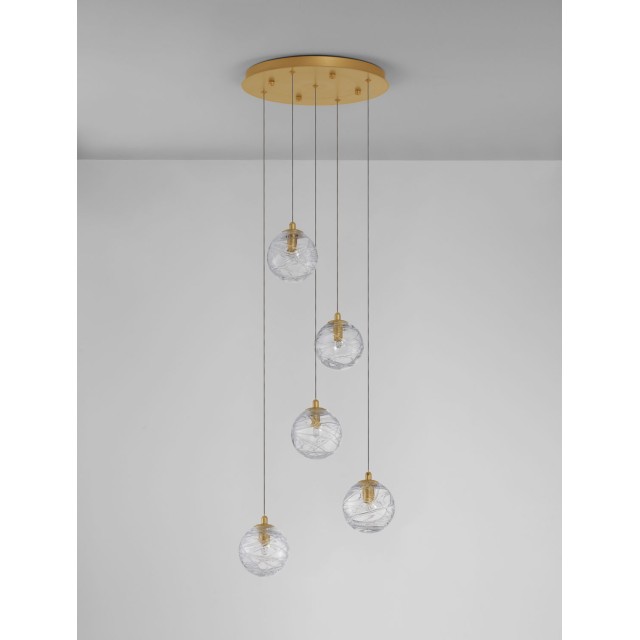 Brass Gold Metal Clear Glass LED G9 5x5 Watt 230 Volt IP20 Bulb Excluded D: 35 H: 180 cm 9006044