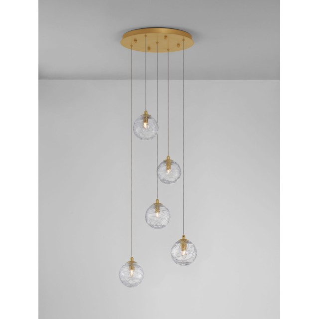 Brass Gold Metal Clear Glass LED G9 5x5 Watt 230 Volt IP20 Bulb Excluded D: 35 H: 180 cm 9006044
