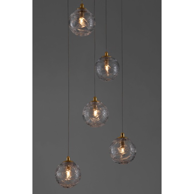 Brass Gold Metal Clear Glass LED G9 5x5 Watt 230 Volt IP20 Bulb Excluded D: 35 H: 180 cm 9006044
