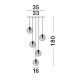 Brass Gold Metal Clear Glass LED G9 5x5 Watt 230 Volt IP20 Bulb Excluded D: 35 H: 180 cm 9006044