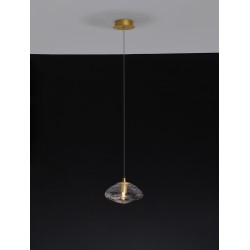 Brass Gold Metal Blown Clear Glass LED G9 1x5 Watt 230 Volt IP20 Bulb Excluded D: 16 H: 200 cm 9006045