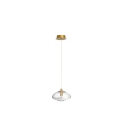 Brass Gold Metal Blown Clear Glass LED G9 1x5 Watt 230 Volt IP20 Bulb Excluded D: 16 H: 200 cm 9006045