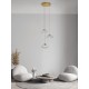 Brass Gold Metal Blown Clear Glass LED G9 3x5 Watt 230 Volt IP20 Bulb Excluded D: 25 H: 180 cm 9006048
