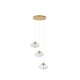 Brass Gold Metal Blown Clear Glass LED G9 3x5 Watt 230 Volt IP20 Bulb Excluded D: 25 H: 180 cm 9006048