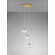 Brass Gold Metal Blown Clear Glass LED G9 3x5 Watt 230 Volt IP20 Bulb Excluded D: 25 H: 180 cm 9006048