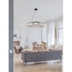 Matt Black Metal& Clear Glass (220 pcs)LED G9 9x5 Watt 230 Volt IP20 Bulb ExcludedD: 70 H: 210 cm Adjustable Height