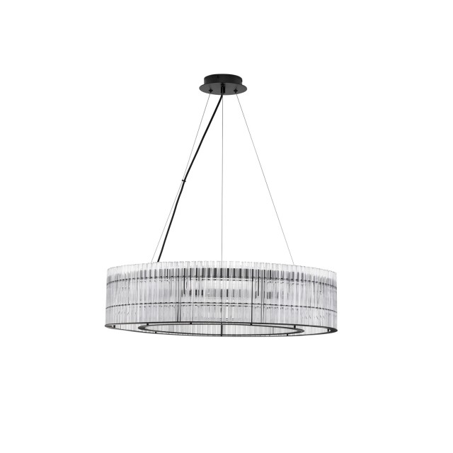Matt Black Metal& Clear Glass (220 pcs)LED G9 9x5 Watt 230 Volt IP20 Bulb ExcludedD: 70 H: 210 cm Adjustable Height