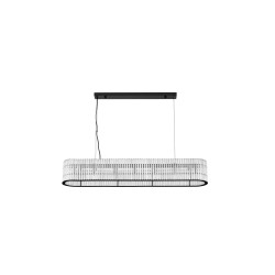 Matt Black Metal & Clear Glass (140 pcs) LED G9 7x5 Watt 230 Volt IP20 Bulb Excluded L: 110 W: 18 H: 210 cm Adjustable Height