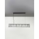 Matt Black Metal & Clear Glass (140 pcs) LED G9 7x5 Watt 230 Volt IP20 Bulb Excluded L: 110 W: 18 H: 210 cm Adjustable Height