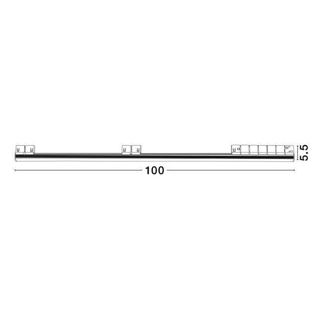 Sandy Black Aluminium 20W DC48V Philips L: 100,3 W: 2.2 H: 5.5 1005Lm >90 3000K IP20