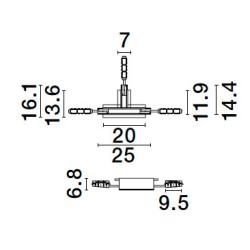 Sandy Black Aluminium T Corner Connector