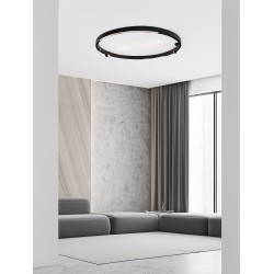 Sandy Black AluminiumCircle For Surface MountedD: 150 cm