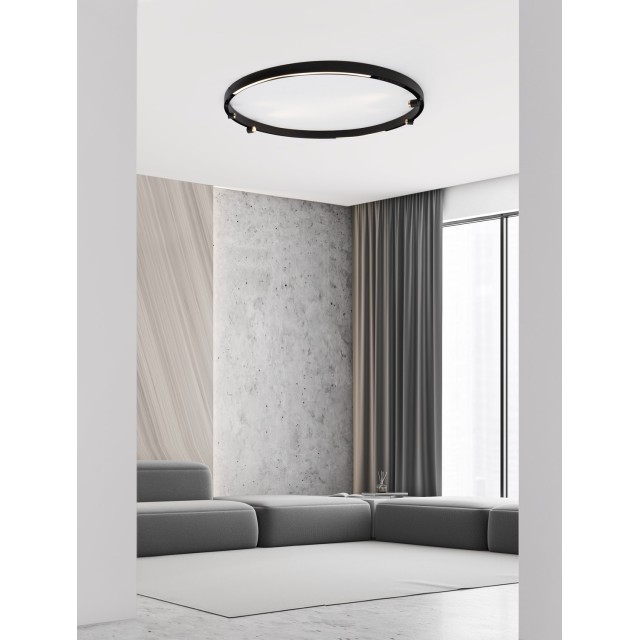 Sandy Black AluminiumCircle For Surface MountedD: 150 cm