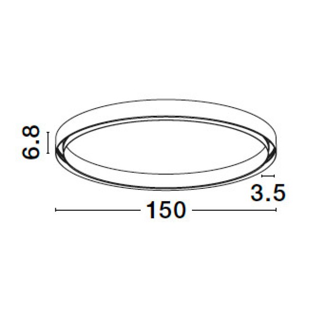 Sandy Black AluminiumCircle For Surface MountedD: 150 cm
