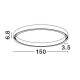 Sandy Black AluminiumCircle For Surface MountedD: 150 cm