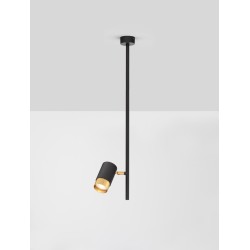 Black & Gold Aluminium LED GU10 1x10 Watt IP20 220-240 Volt Bulb Excluded D: 5.9 H: 62.2 cm