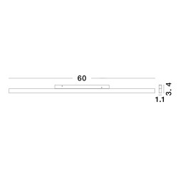Sandy Black Aluminium  30W DC48V Epistar L:60 W:1.1 H:3.4 612Lm >90 3000K IP20