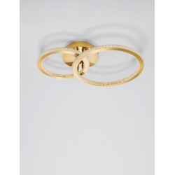 Brass Gold Aluminium & Acrylic LED 48 Watt 230 Volt 3036Lm 2928K IP20 D1: 30 D2: 40 W: 40 H: 13 cm 9011137