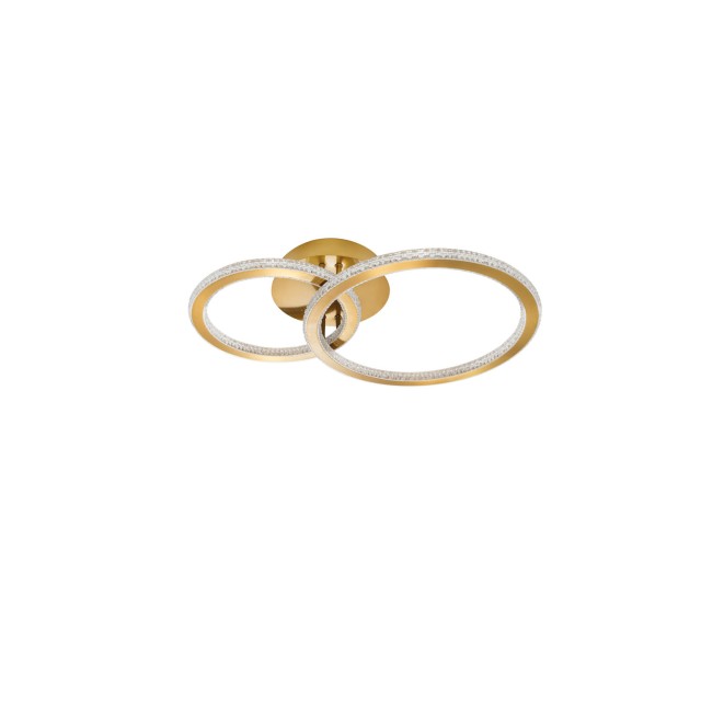 Brass Gold Aluminium & Acrylic LED 48 Watt 230 Volt 3036Lm 2928K IP20 D1: 30 D2: 40 W: 40 H: 13 cm 9011137