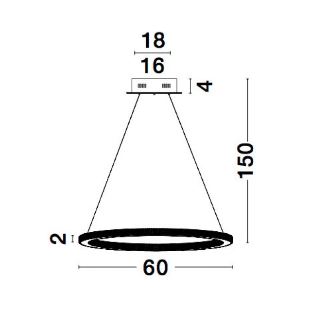 Brass Gold Aluminium & Acrylic LED 48 Watt 230 Volt 3264Lm 2935K IP20 D: 60 H: 150 cm 9011138