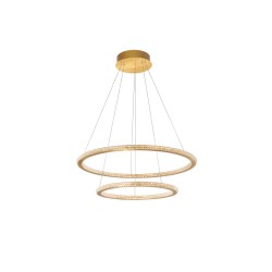 Brass Gold Aluminium & Acrylic LED 56 Watt 230 Volt 3555Lm 2926K IP20 D1: 40 D2: 60 H: 150 cm 9011139