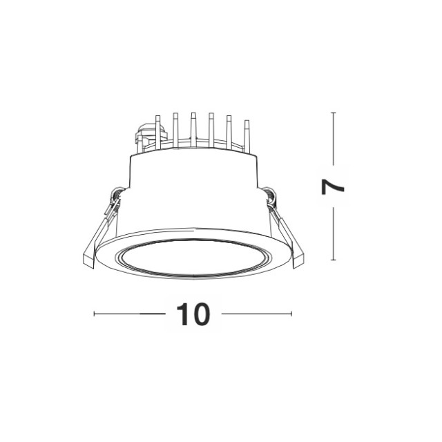 Black Aluminium 10W Cree D:10 H:7 980Lm 3000K IP20