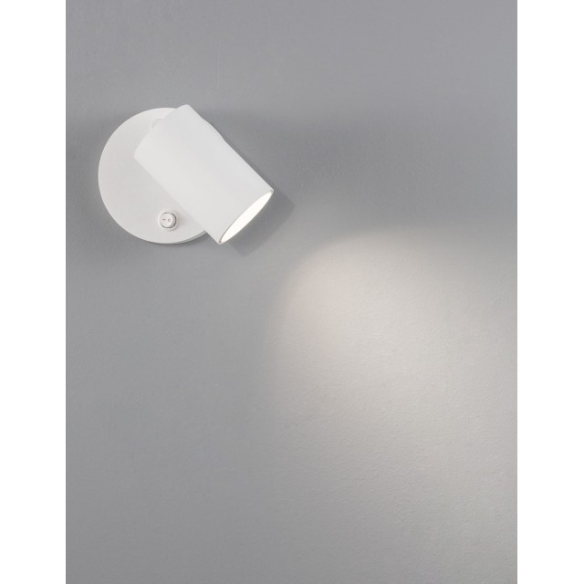 Sandy White Aluminium Switch On/Off LED GU10 1x10 Watt IP20 220-240 Volt Bulb Excluded D: 5.7 H1: 9 H2: 10.5 cm 9011921