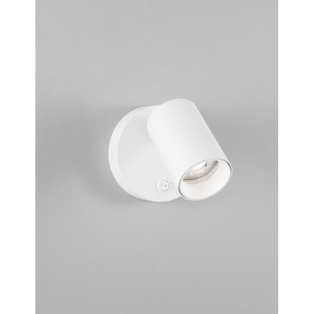 Sandy White Aluminium Switch On/Off LED GU10 1x10 Watt IP20 220-240 Volt Bulb Excluded D: 5.7 H1: 9 H2: 10.5 cm 9011921
