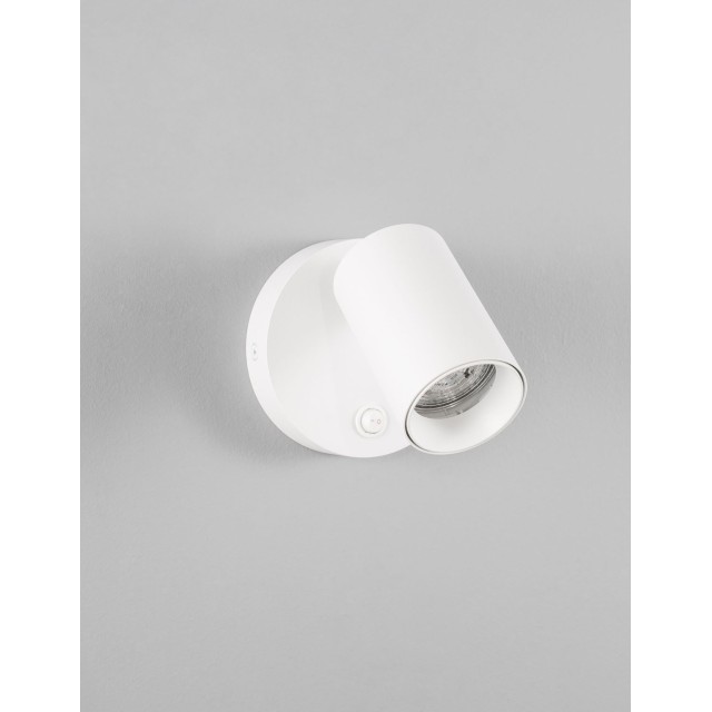 Sandy White Aluminium Switch On/Off LED GU10 1x10 Watt IP20 220-240 Volt Bulb Excluded D: 5.7 H1: 9 H2: 10.5 cm 9011921