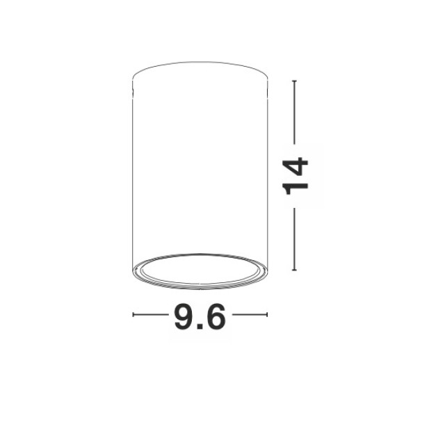 Sandy Black Aluminium LED GU10 1x10 Watt IP20 220-240 Volt Bulb Excluded D: 9.6 H: 14 cm