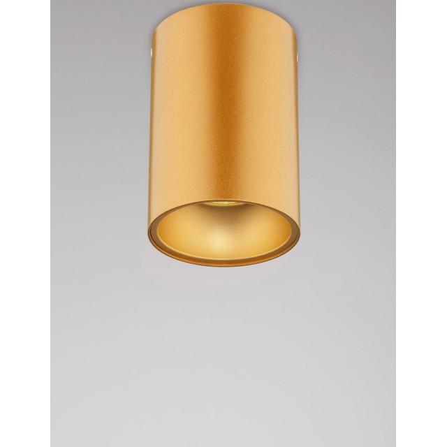 Gold Aluminium LED GU10 1x10 Watt IP20 220-240 Volt Bulb Excluded D: 9.6 H: 14 cm