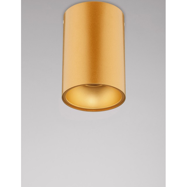 Gold Aluminium LED GU10 1x10 Watt IP20 220-240 Volt Bulb Excluded D: 9.6 H: 14 cm