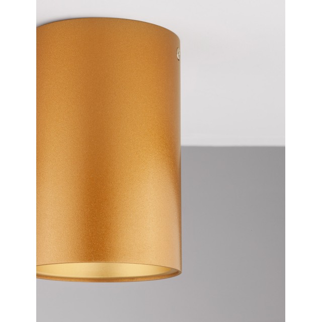 Gold Aluminium LED GU10 1x10 Watt IP20 220-240 Volt Bulb Excluded D: 9.6 H: 14 cm