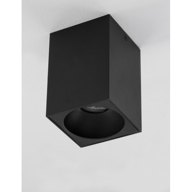 Sandy Black Aluminium LED GU10 1x10 Watt IP20 220-240 Volt Bulb Excluded L: 9.5 W: 9.5 H: 14.5 cm